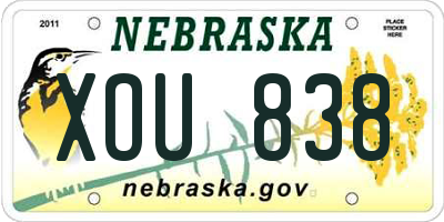 NE license plate XOU838