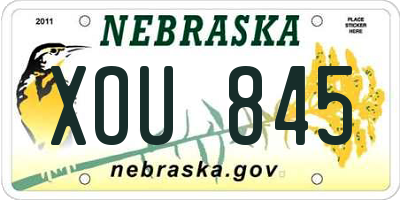NE license plate XOU845