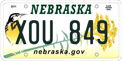 NE license plate XOU849