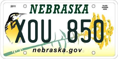 NE license plate XOU850