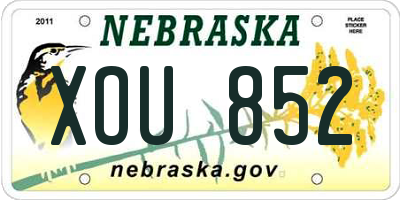 NE license plate XOU852