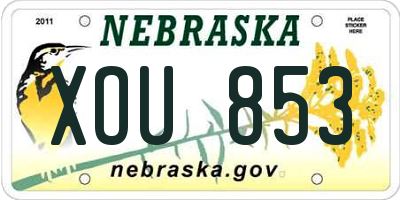 NE license plate XOU853