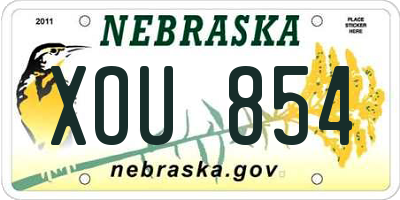NE license plate XOU854