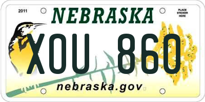 NE license plate XOU860