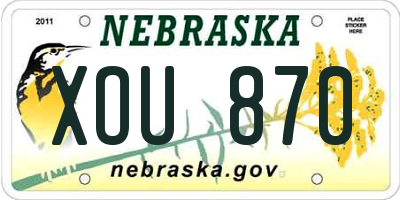 NE license plate XOU870