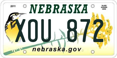 NE license plate XOU872