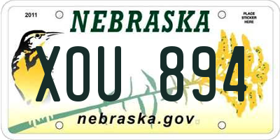 NE license plate XOU894