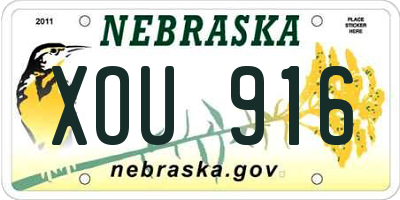 NE license plate XOU916