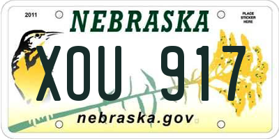 NE license plate XOU917