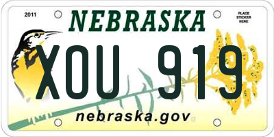 NE license plate XOU919