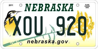 NE license plate XOU920
