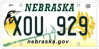 NE license plate XOU929