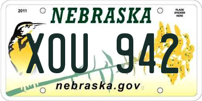 NE license plate XOU942