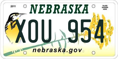 NE license plate XOU954
