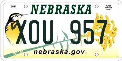 NE license plate XOU957