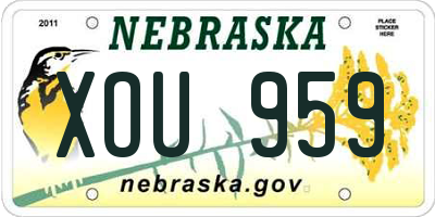 NE license plate XOU959