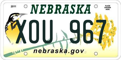 NE license plate XOU967