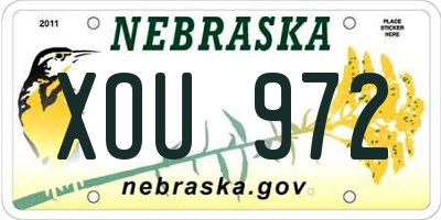 NE license plate XOU972