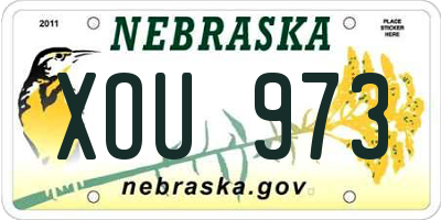NE license plate XOU973