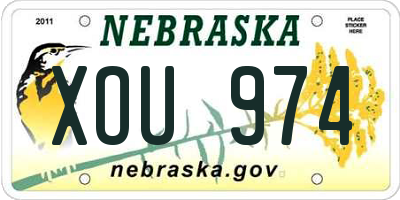 NE license plate XOU974
