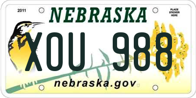 NE license plate XOU988