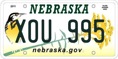 NE license plate XOU995