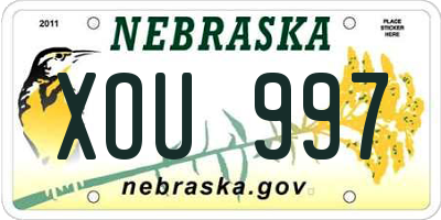 NE license plate XOU997