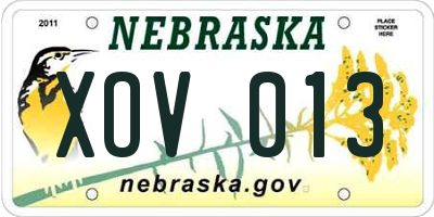NE license plate XOV013