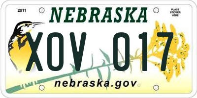 NE license plate XOV017