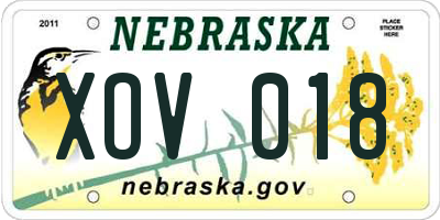 NE license plate XOV018