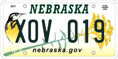 NE license plate XOV019