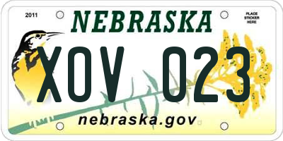 NE license plate XOV023