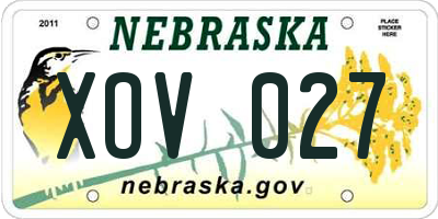 NE license plate XOV027