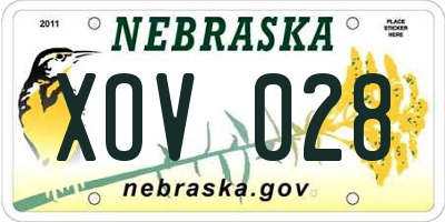 NE license plate XOV028