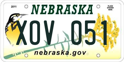 NE license plate XOV051