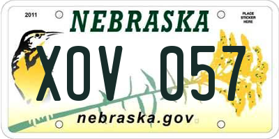 NE license plate XOV057