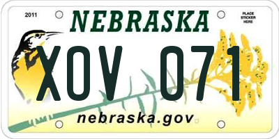 NE license plate XOV071