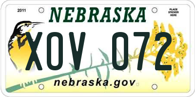 NE license plate XOV072