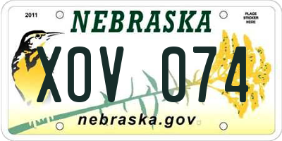 NE license plate XOV074