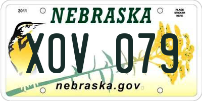 NE license plate XOV079