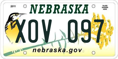 NE license plate XOV097