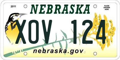 NE license plate XOV124
