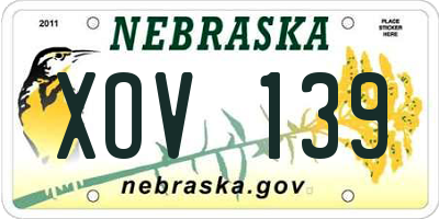 NE license plate XOV139