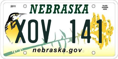 NE license plate XOV141