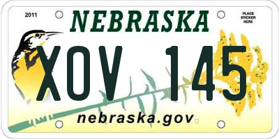 NE license plate XOV145