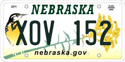 NE license plate XOV152