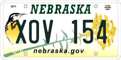 NE license plate XOV154