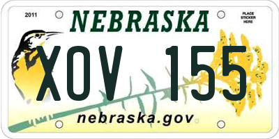 NE license plate XOV155