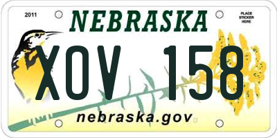 NE license plate XOV158