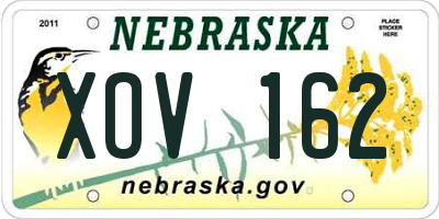 NE license plate XOV162